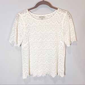 Broadway & Broome crocheted lace top